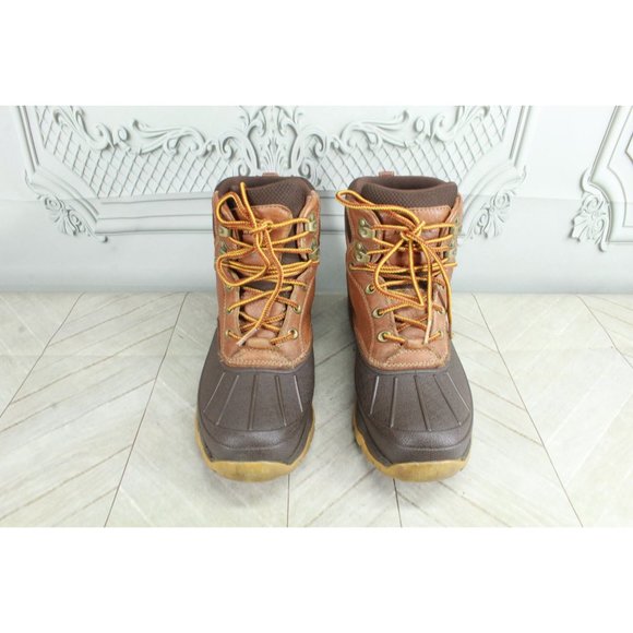 LL Bean Brown Leather Primaloft Storm Chaser Winter Duck Boots 9 M - Picture 5 of 9